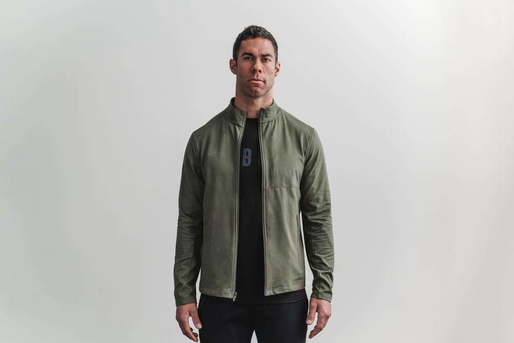 NOBULL Twill Zip-Up Ceketler Erkek - Yeşil Ordu - Turkiye (GVA-132586)